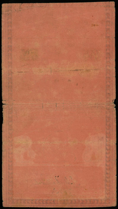 100 złotych 8.06.1794, seria A, numeracja 7025, Miłczak A5, Lucow 33 (R4), naddarty w połowie szerokości banknotu