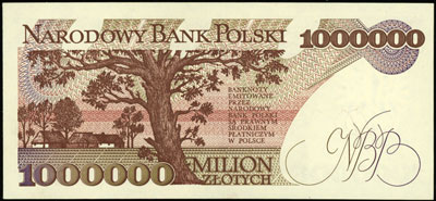 1.000.000 złotych 15.02.1991, seria E, numeracja 0410234, Miłczak 189