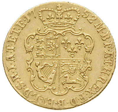 guinea 1752, typ ze starym popiersiem, złoto 8.31 g, S.3680, Fr. 344