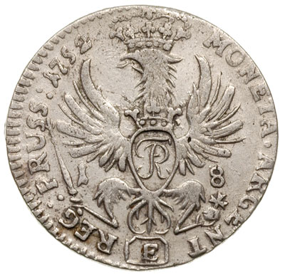 18 groszy (ort) 1752 / E, Królewiec, litera S na