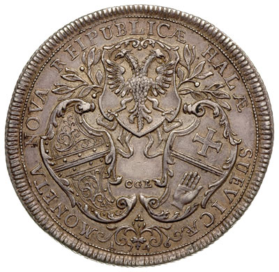 talar 1746, Norymberga, z tytulaturą cesarza Franciszka I, srebro 29.10 g, Dav. 2279, Raff 49, patyna