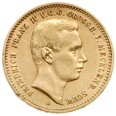 10 marek 1901 / A, Berlin, złoto 3.96 g, J. 233, bardzo rzadkie, wybito 10.000 sztuk, drobra wada obrzeża