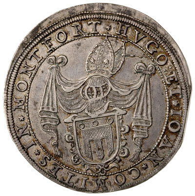 talar 1620, Langenargen, z tytulaturą cesarza Ferdynanda II, srebro 28.12 g, Dav. 7077, Ebner 42, Slg. Wurstel 1501, patyna