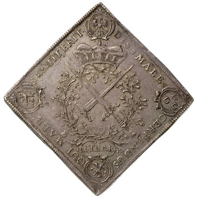 klipa talara 1693, Drezno, srebro 25.79 g, wybita z okazji nadania księciu Orderu Podwiązki, Schnee 977, Dav. 7649, patyna