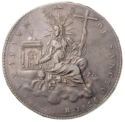 scudo 1826 R, Rzym, srebro 26.30 g, Dav. 186, Pa