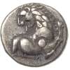 hemidrachma 386-338 pne, Aw: Popiersie lwa w pra