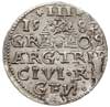 trojak 1582, Ryga, Iger R.82.1.b (R2), T. 3, Gerbaszewski 8, moneta wybita nieco uszkodzonym stemp..