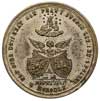 Unia w Horodle, patriotyczno-religijny medal wybity w 1861 r., Aw: Postacie Jadwigi i Jagiełły, na..