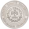 500 franków = 70 ecu, 1990, Karol Wielki, platyna 20.01 g, wybite stemplem lustrzanym, Fb. 622a, G..