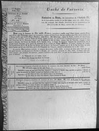 kontrybucyjny bon emisyjny wartości 10.000 franków 31.07.1808, seria I nr 44 Warszawa z podpisem m..