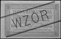 1 marka polska 17.05.1919 IAL 152, 351, z czerwonym nadrukiem WZÓR naawersie i rewersie Kow.70, Pi..
