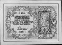 projekt awersu i rewersu banknotu 1.000 frankowe
