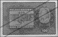 100 marek polskich 23.08.1919 I SERJA A 123, 456 (czerwony nadruk na awersiei rewersie WZÓR), Kow...
