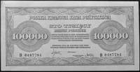 100.000 marek polskich 30.08.1923, a/ nr B 04877