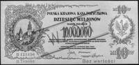 10.000.000 marek polskich 20.11.1923 nr B 123456, B 789000 (na awersiei rewersie czerwone nadruki ..