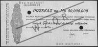 przekaz na 50 000.000 marek polskich 20.11.1923 