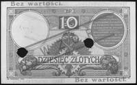 10 złotych 28.02.1919, S.4.A. 063697, klauzula w 10 liniach, (na awersie i rewersie czerwone nadru..