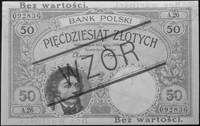 50 złotych 28.02.1919, A.26 092836, (na awersie 