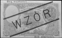 100 złotych 28.02.1919, S.C.3202785, (na awersie i rewersie czerwone nadrukiWZÓR i Bez wartości), ..