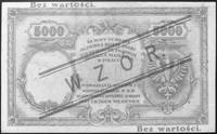 5.000 złotych 28.02.1919, S.A.266020, (na awersie i rewersie czerwone nadrukiWZÓR i Bez wartości),..