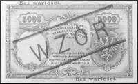 5.000 złotych 28.02.1919, S.A.268547, (na awersie i rewersie czerwone nadrukiWZÓR i Bez wartości),..