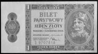 1 złoty 1.10.1938, a/ nr S 9707818, b/ nr IL 916