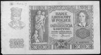2 banknoty 20 złotych (Pick 95) i 50 złotych (Pick 102) z okrągłą pieczątką z orłemi podłużną treś..
