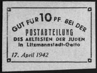 bon pocztowy wartości 10 fenigów 17.04.1942, Kow.Ł8