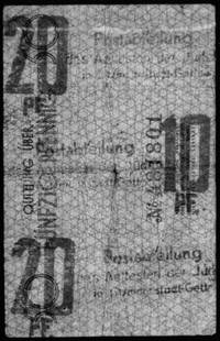 50 fenigów j.w., z fioletowymi stemplami poczty, Jabł.4278 R8 c.a.
