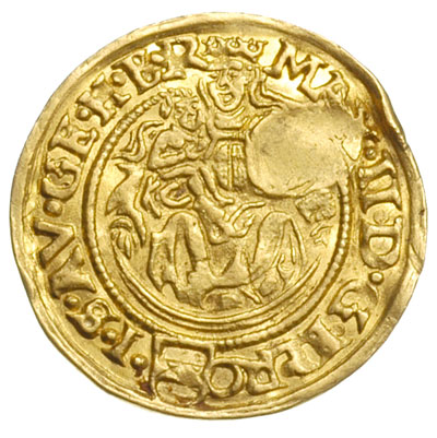 dukat węgierski 1573 Maksymiliana II z mennicy Krzemnica z kontrasygnaturą oblężniczą - herb Gdańska w owalnej tarczy, złoto 3.50 g. Stempli z herbem miasta zbuntowani gdańszczanie używali do kontrasygnowania monet podczas oblężenia Gdańska od 11 czerwca do 12 grudnia przez wojska króla Stefana Batorego. Złote monety zwłaszcza z tak wyrażną kontrasygnaturą spotykane są niezmiernie rzadko.