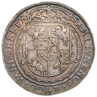 talar 1634, Bydgoszcz, Aw: Półpostać króla w pra