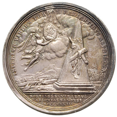 medal pośmiertny 1733, Aw: Popiersie w prawo, w 