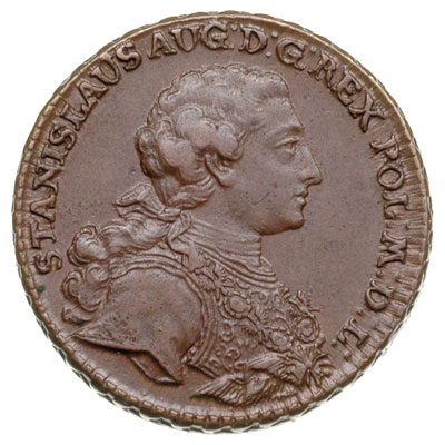 trojak 1765, Kraków, Aw: Popiersie króla w zbroi