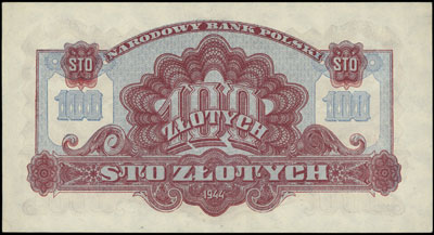 100 złotych 1944, w klauzuli \obowiązkowym, seria AH