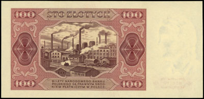 100 złotych 1.07.1948, seria L, numeracja 781092