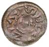 denar, okres książęcy 1070-1076, Aw: Głowa w lewo w obwódce, BOLEZLAVS, Rw: Książę na koniu w lewo..