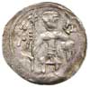 denar z lat 1146-1157, Aw: Rycerz stojący na wpr