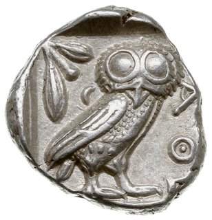 tetradrachma ok. 430 pne, Aw: Głowa Ateny w hełm