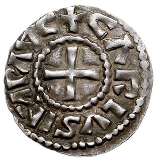 denar, Bourges, Aw: Krzyż, wokoło CARLVS IMP AVG, Rw: Monogram karoliński, wokoło BITVRICES CIVIT, srebro 1.68 g, M.-G. 1479, Depeyrot 189