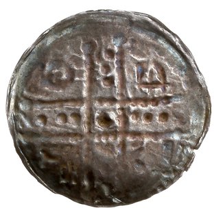 denar jednostronny ok. 1185/90-1201, men. Wrocła