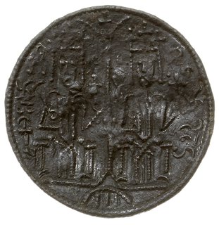 pieniądz miedziany ok. 1172-1182, Aw: Dwaj królo