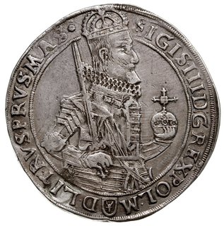 talar 1631, Bydgoszcz, na awersie końcówka napisu MAS i rozeta, srebro 28.46 g, Dav. 4316, T. 6, naprawiany