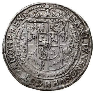 talar 1631, Bydgoszcz, na awersie końcówka napisu MAS i rozeta, srebro 28.46 g, Dav. 4316, T. 6, naprawiany