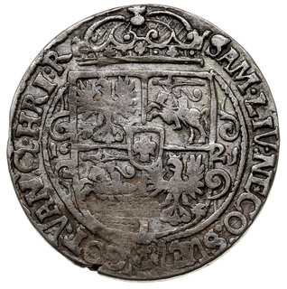 ort 1621, Bydgoszcz, odmiana z 16 pod popiersiem króla, duże Orły i Pogonie w tarczy herbowej, T. 3, patyna