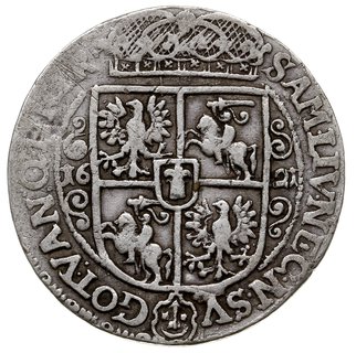 ort 1621, Bydgoszcz, odmiana z 16 pod popiersiem króla, małe Orły i Pogonie w tarczy herbowej, T. 3