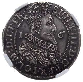 ort 1624/3, Gdańsk, na awersie końcówka napisu R PR, moneta w pudełku NGC z certyfikatem AU-58, patyna