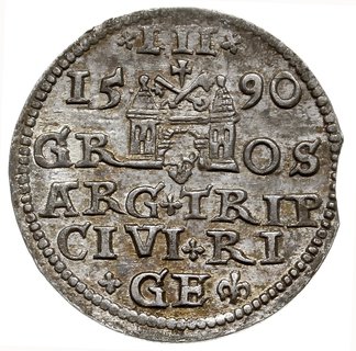 trojak 1590, Ryga, Iger R.90.1.e, Gerbaszewski 2