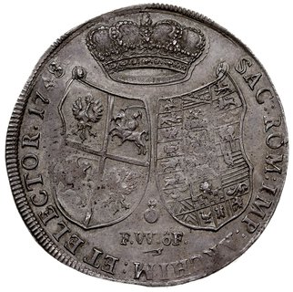 talar 1748, Drezno, srebro 29.11 g, Kahnt 531, Schnee 1028, patyna