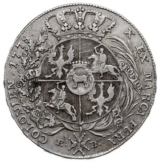 talar 1778, Warszawa. odmiana napisu LITU, srebro 27.85 g, Plage 397, Dav. 1619, patyna