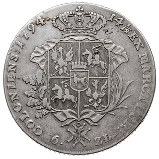 talar 1794, Warszawa, srebro 24.07 g, Plage 373,